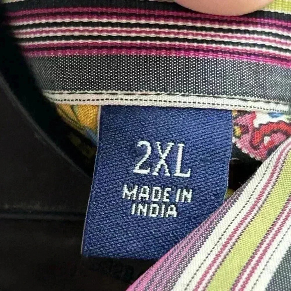 Robert Graham Shirt Men's 2XL Striped Button Up Long Sleeves Cotton Americana - Picture 8 of 10